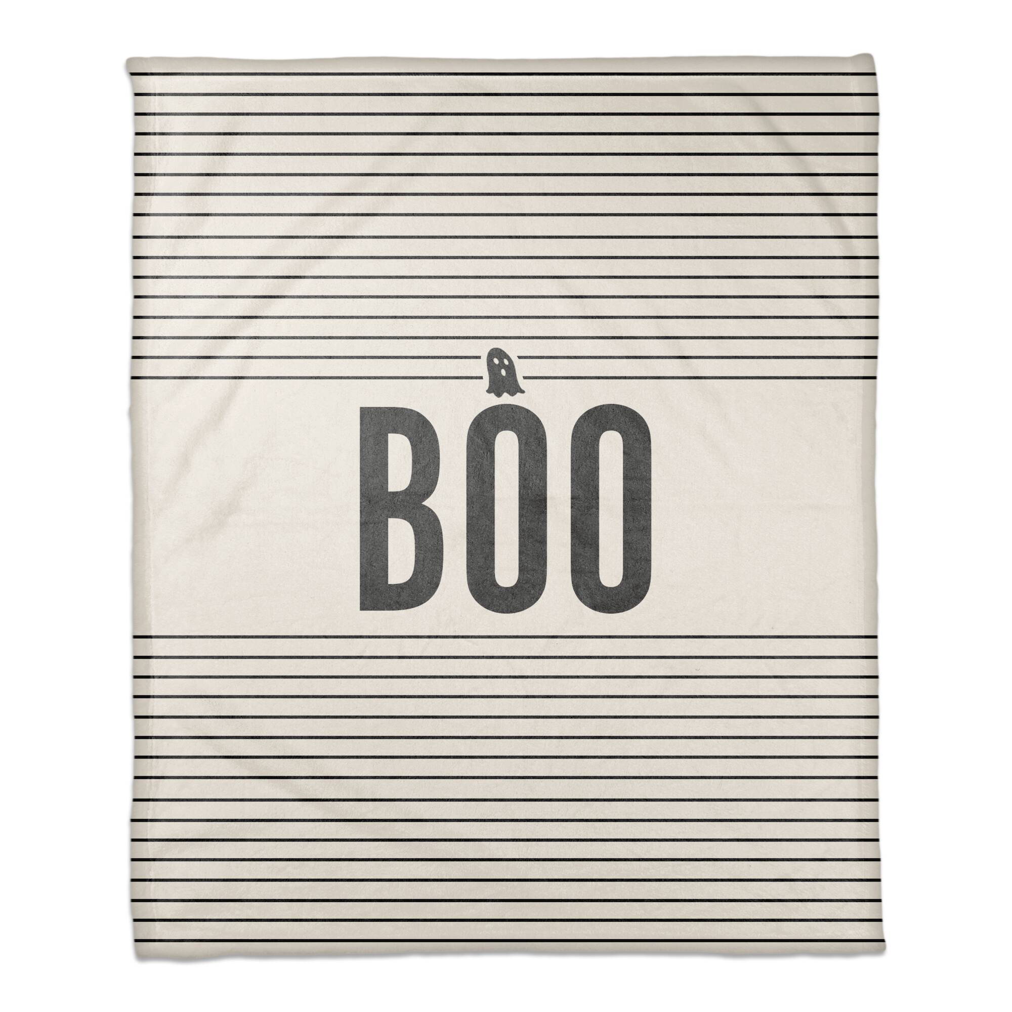 Stripes Ghost Boo Fleece Throw Blanket